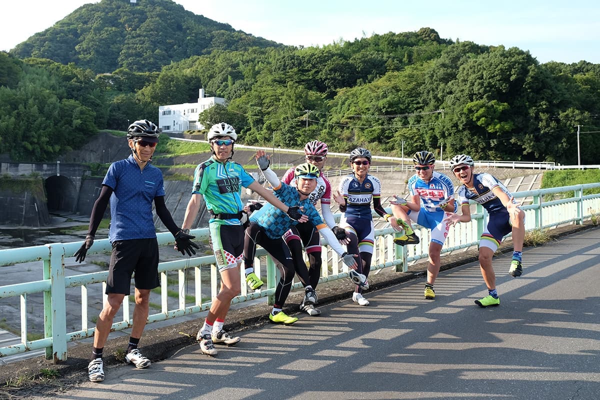 伊豆狩野川ガイドサイクリングの試走風景